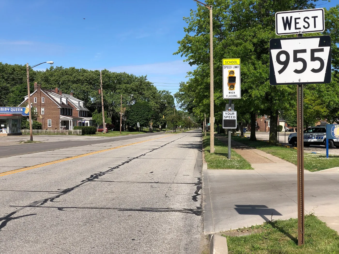 Calles de Erie, Pensilvania, donde tramitamos placas temporales en 20-30 minutos por WhatsApp